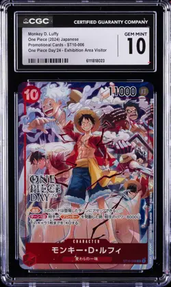 2024 ONE PIECE JPN PROMO CARDS #ST10-006 MONKEY D. LUFFY CGC 10 GEM MINT - Image 1