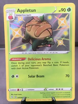 Pokemon TCG Appletun SV014/SV122 Shining Fates Sword Shield Shiny Rare Card NM - Image 1