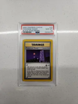 2002 Pokemon League Pokemon Tower Black Star Promo Trainer Card #42 PSA 10 Gem - Image 1