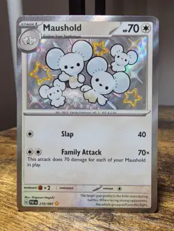 Maushold 210/091 Pokemon Paldean Fates Shiny Rare Near Mint Card NM - Image 1