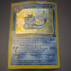 Pokemon TCG Vaporeon Jungle Holo Rare Unlimited 12/64 1999 English Card - Image 1
