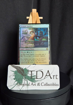TEMPLE GARDEN ~ NM ~ MTG - 0268 ECL Lorwyn FOIL - green white shock land - Image 1