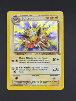 Jolteon 4/64 Jungle Set Unlimited (1999) Holo Rare Vintage WOTC Pokemon TCG - Image 2