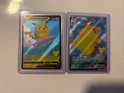 Surfing Pikachu V & VMAX Full Art Pokemon Celebrations 25th Anniversary NM - Image 1