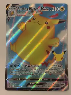 Surfing Pikachu V & VMAX Full Art Pokemon Celebrations 25th Anniversary NM - Image 4