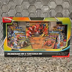 Pokemon TCG Incineroar ex & Torterra ex Special Collection Box | 8 Packs | NEW - Image 1