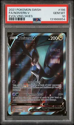 2021 POKEMON SWORD & SHIELD EVOLVING SKIES #196 FULL ART/NOIVERN V PSA 10 - Image 1