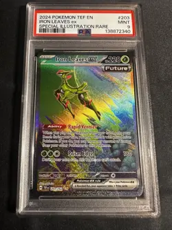 Pokemon TCG Iron Leaves EX Scarlet & Violet Temporal Forces 203/162 PSA9 - Image 1