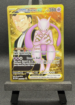 Pokemon Destined Rivals Team Rocket's Mewtwo ex #240 Hyper Rare Gold - NM Cheap - Image 1