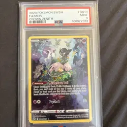 2023 POKEMON SWORD & SHIELD CROWN ZENITH #GG10 FULL ART/MEW PSA 9 - Image 1