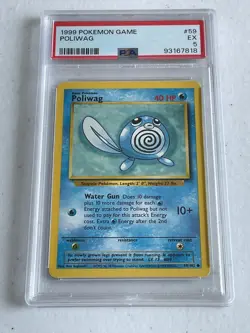 BASE SET Poliwag! EXCELLENT condition! 1999 Pokemon TCG #59/102 PSA 5 - Image 1