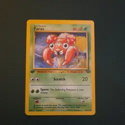 Jungle Set 1st Edition Paras 59/64 Pokemon TCG Wizards of the Coast Vintage LP * - Image 1