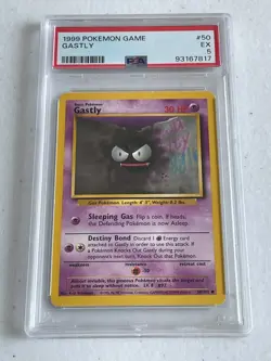 BASE SET Gastly! EXCELLENT condition! 1999 Pokemon TCG #50/102 PSA 5 - Image 1