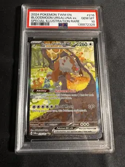 Pokemon TCG Bloodmoon Ursaluna Sir Twilight Masquerade PSA 10 - Image 1
