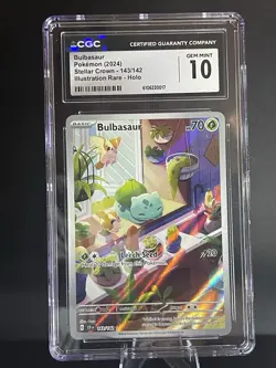 CGC 10 GEM MINT Bulbasaur 143/142 Stellar Crown Illustration Rare Holo Pokemon - Image 1