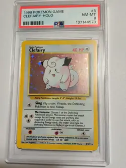 Pokemon TCG Clefairy HOLO Base Set PSA 8 - Image 1