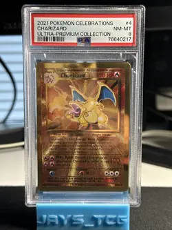 Pokemon 2021 Gold Celebrations Ultra-Premium Collection Charizard #4 PSA 8 - Image 1