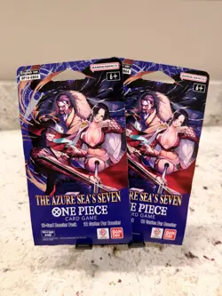(2x) One Piece OP-014 The Azure Sea’s Seven (EN) Factory Sealed Booster 2-Pack - Image 1