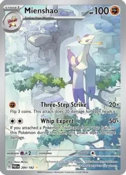 x1 Mienshao - 200/182 - Illustration Rare Pokemon SV04 Paradox Rift M/NM - Image 1