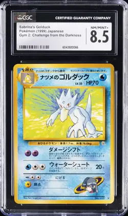 1999 POKEMON JPN GYM 2: CHALLENGE FROM THE DARKNESS SABRINA'S GOLDUCK CGC 8.5 - Image 1