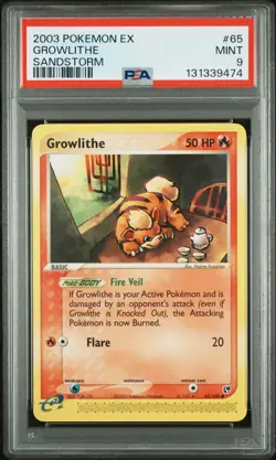 PSA 9 MINT 2003 POKEMON EX SANDSTORM #65 GROWLITHE SANDSTORM E-CARD - Image 5