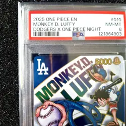 PSA 8 One Piece Promos Dodgers Night #010 Monkey D. Luffy - Image 3