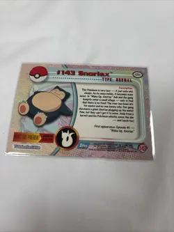 Topps Pokemon Snorlax 2000 TV Animation Edition Series 3 143 Blue Label Non Holo - Image 5