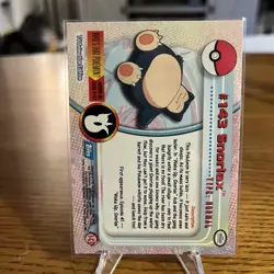 Topps Pokemon Snorlax 2000 TV Animation Edition Series 3 143 Blue Label Non Holo - Image 2