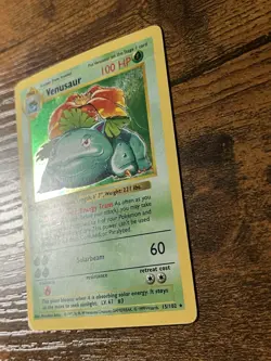 Pokemon Venusaur Holo Rare Card Base Set Shadowless 15/102 100HP 1999 English - Image 2