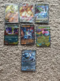 Lot Of 7 Pokemon Cards Full Art Various Sets Pack Fresh Blastoise/Gengar/Eevee - Image 1