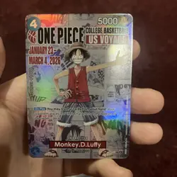 One Piece Monkey D Luffy US Voyage College Basketball Card Rutgers NM/Mint Rare - Image 1