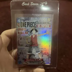 One Piece Monkey D Luffy US Voyage College Basketball Card Rutgers NM/Mint Rare - Image 3