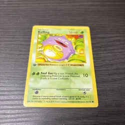 1st Edition Shadowless Koffing 51/102 Base Set Rare Vintage Pokemon Card - Image 1