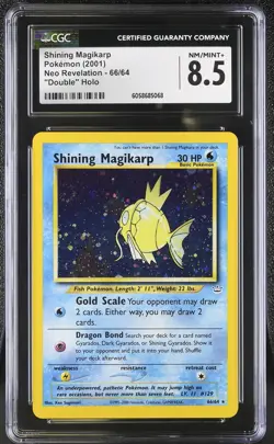 CGC 8.5 Shining Magikarp Neo Revelation 66/64 Double Holo SWIRL Pokemon Card - Image 1