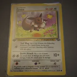 Pokemon TCG Eevee Jungle 1st Edition Common 51/64 1999 50 HP Regular Card - Image 1
