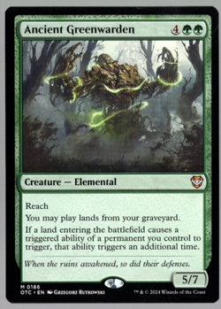 Ancient Greenwarden 0186 Non Foil Mythic Outlaws of Thunder Junction MTG NM - Image 1