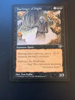 1x (one) HARBINGER OF NIGHT - MTG Mirage Reserved List Rare CCG Magic See Pics - Image 1
