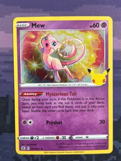Mew 011/025 Pokemon Celebrations Rare Near Mint Card NM - Image 1