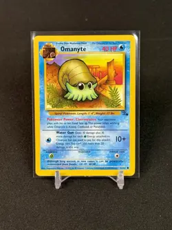 1st Edition Omanyte 52/62, Fossil Set, Pokemon TCG, WOTC, 1999, Common, NM - Image 1