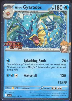 Misty's Gyarados Destined Rivals Prerelease STAFF Promo 049/182 Pokemon NM #2 - Image 1