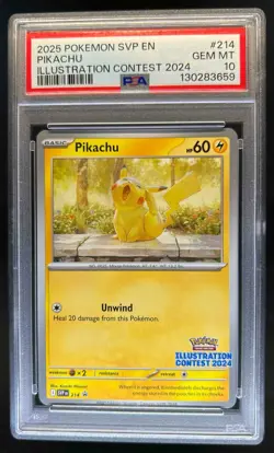 2023-25 Pokemon SV Black Star Promos SVP EN Pikachu #214 PSA 10 - Image 1