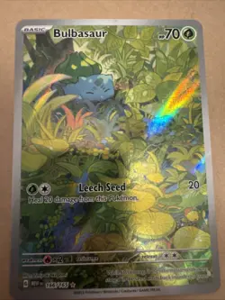 Pokemon TCG Bulbasaur Scarlet & Violet 151 Full Art Rare Card 166/165 - Image 1