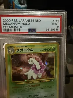Pokemon TCG Meganium Hollow Japanese Neo #154 Psa Nine - Image 2