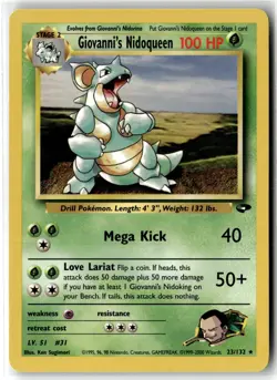 Giovanni's Nidoqueen ⭐ 23/132 Rare Gym Challenge 2000 Pokemon NM - Image 1