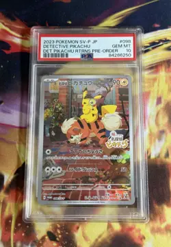 2023 POKEMON JPN SV-P PROMO #098 DETECTIVE PIKACHU PSA 10 - Image 1