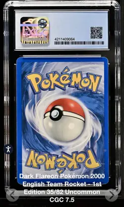 Pokemon 2000 Team Rocket 1st Edition 35/82 Dark Flareon CGC 7.5 NM - Image 2