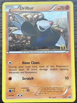 Drilbur 008/012 Pokemon TCG McDonald's Promo 2012 Holo MINT NM - Image 1