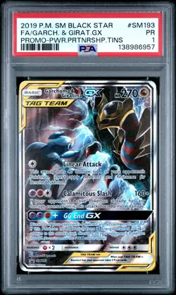 2019 POKEMON SM BLACK STAR PROMO #SM193 FULL ART/GARCHOMP & GIRATINA GX PSA 1 - Image 1