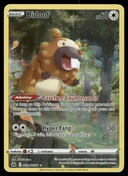 Pokemon Cards Bidoof GG29/GG70 Crown Zenith Galarian Gallery Holo NM - Image 1