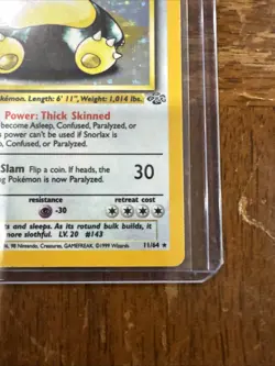 POKEMON TCG Jungle Snorlax 27/64 Non Holo Card Vintage - Image 5